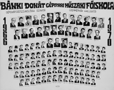 BNKI DONT GPIPARI MSZAKI FISKOLA GPGYRTSTECHNOLGAI SZAKOS ZEMRNK HALLGATI 1966-1970